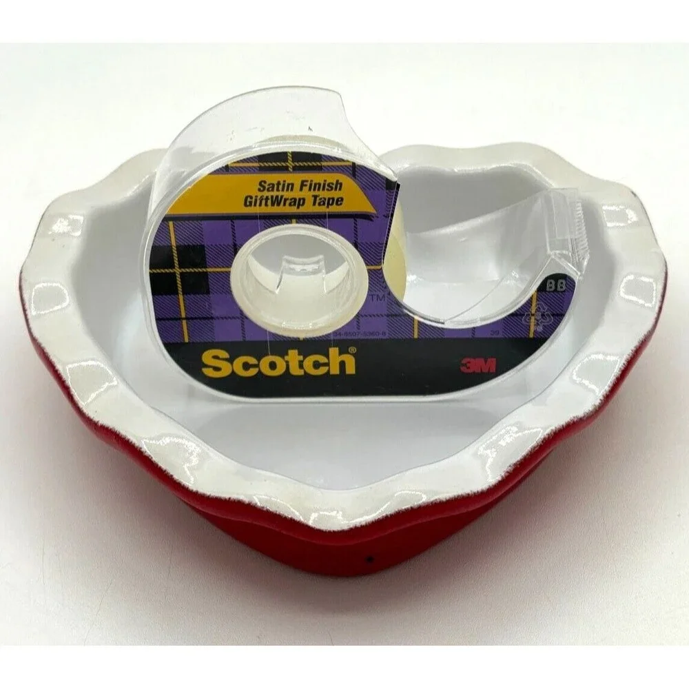 Emile Henry Red‎ & White Heart Shape Ruffled Dish Made in France 5 3/4” 61.49